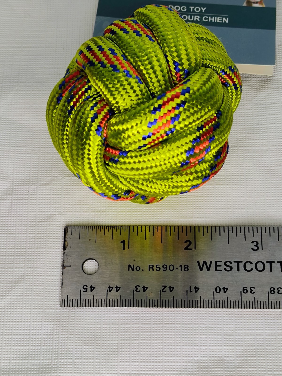 Dog Toys Nylon  Rope Ball. Green In Color. 