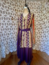 80s Purple Pleated Skirt  Blouse XL Coord Set