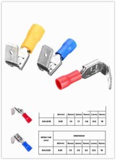 100/15pcs Piggy Back Insulated Spade Terminals 22-10AWG Crimp Connectors