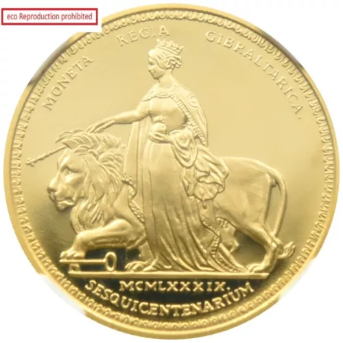 Gibraltar 1989 Elizabeth II 2 Sovereign Gold Coin NGC PF 68 UC Una and the Lion