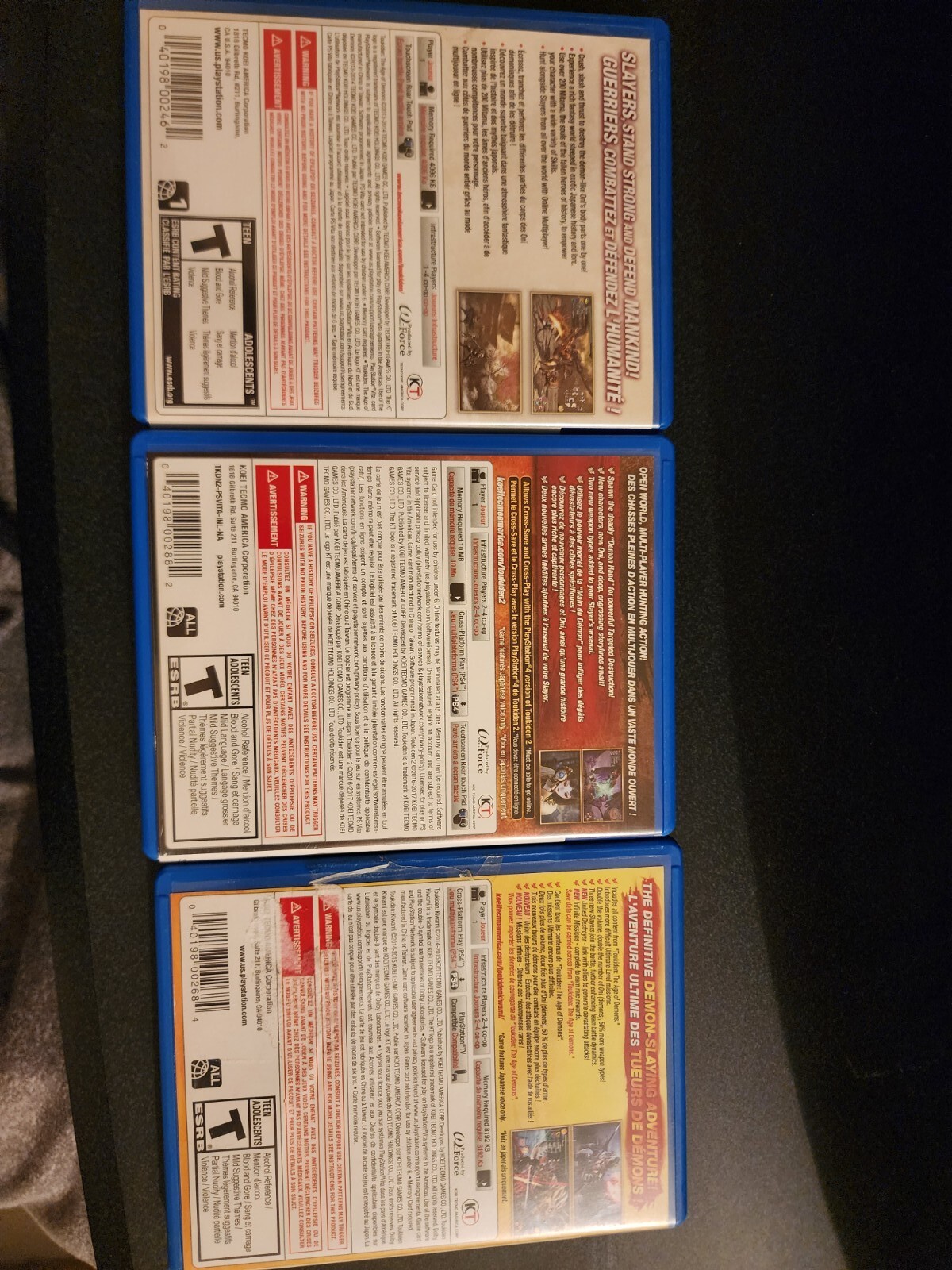 toukiden 2, toukiden age of demons and kiwami 3 pc set ps vita games eBay