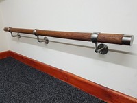Oak Wooden Handrail Kit 1.5 Meter With End Caps & Wall Brackets Oak Wooden Handrail Kit 1.5 Meter With End Caps & Wall Brackets