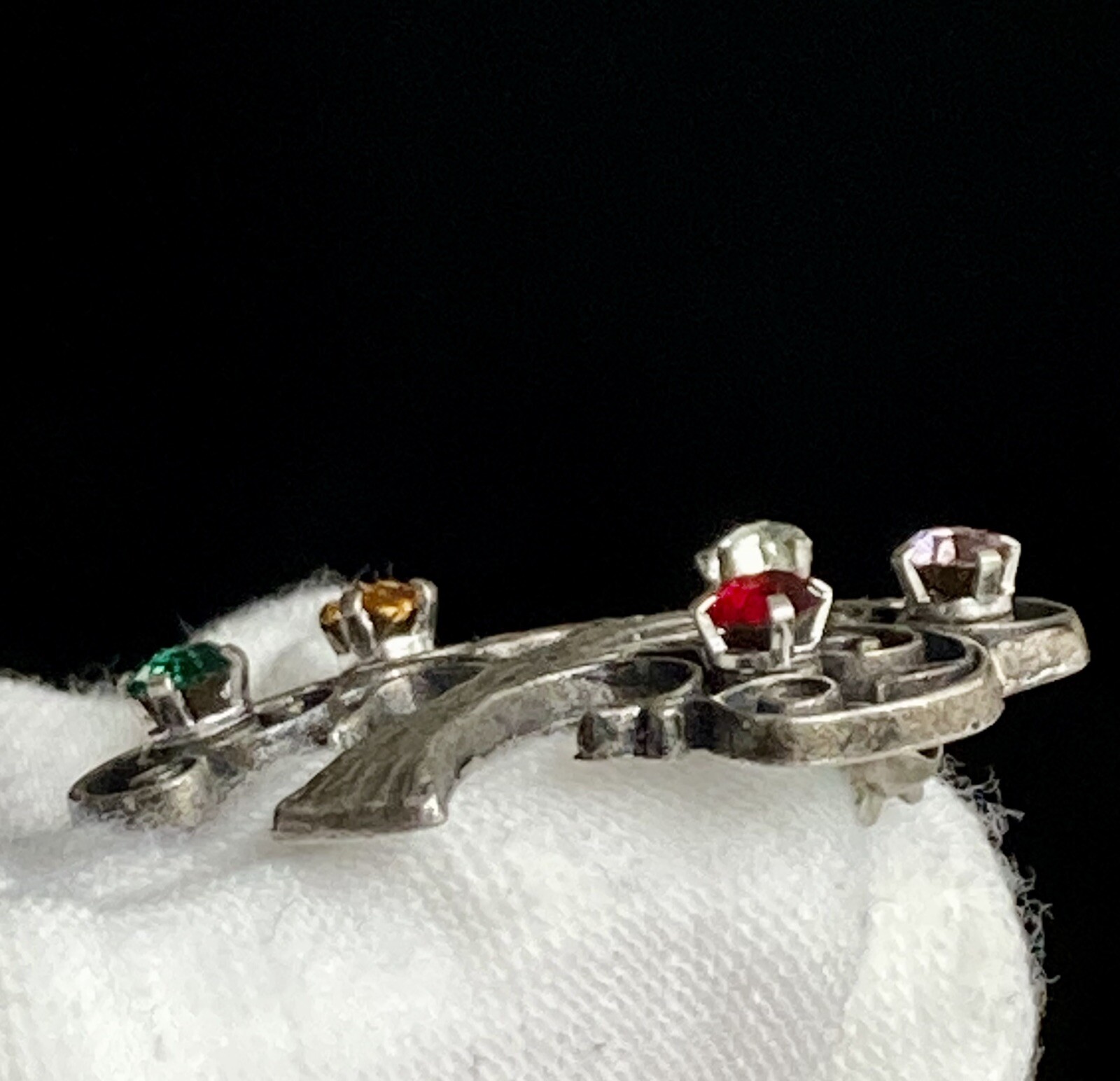 Anson Signed Sterling Silver 925 Multi Color Rhin… - image 11