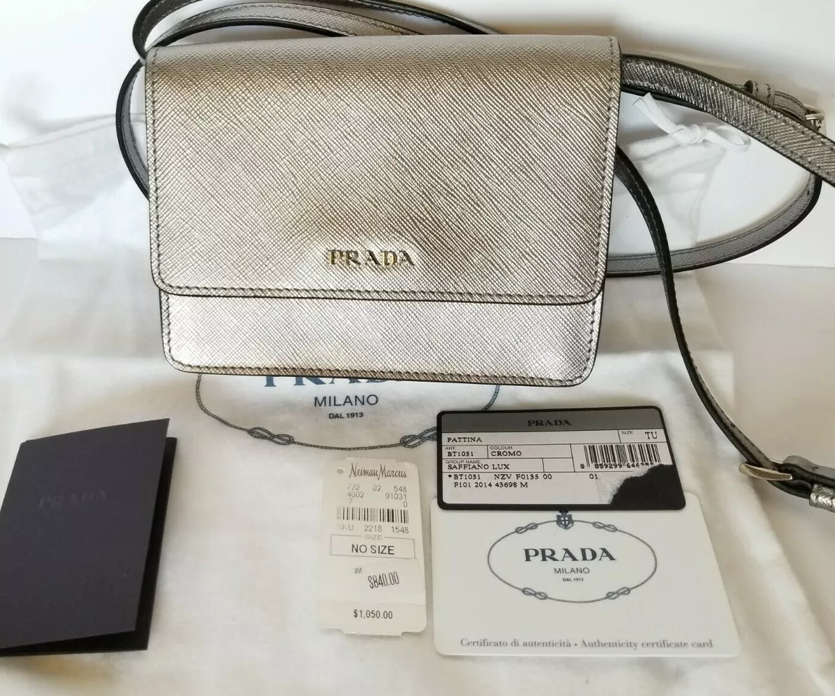 New AUTH. Prada Lux Saffiano Crossbody Shoulder Bag Wallet Clutch