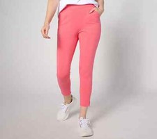 Denim  Co. Active Duo Stretch Crop Leg Pant with Zipper-Coral-Small-NEW-A640904