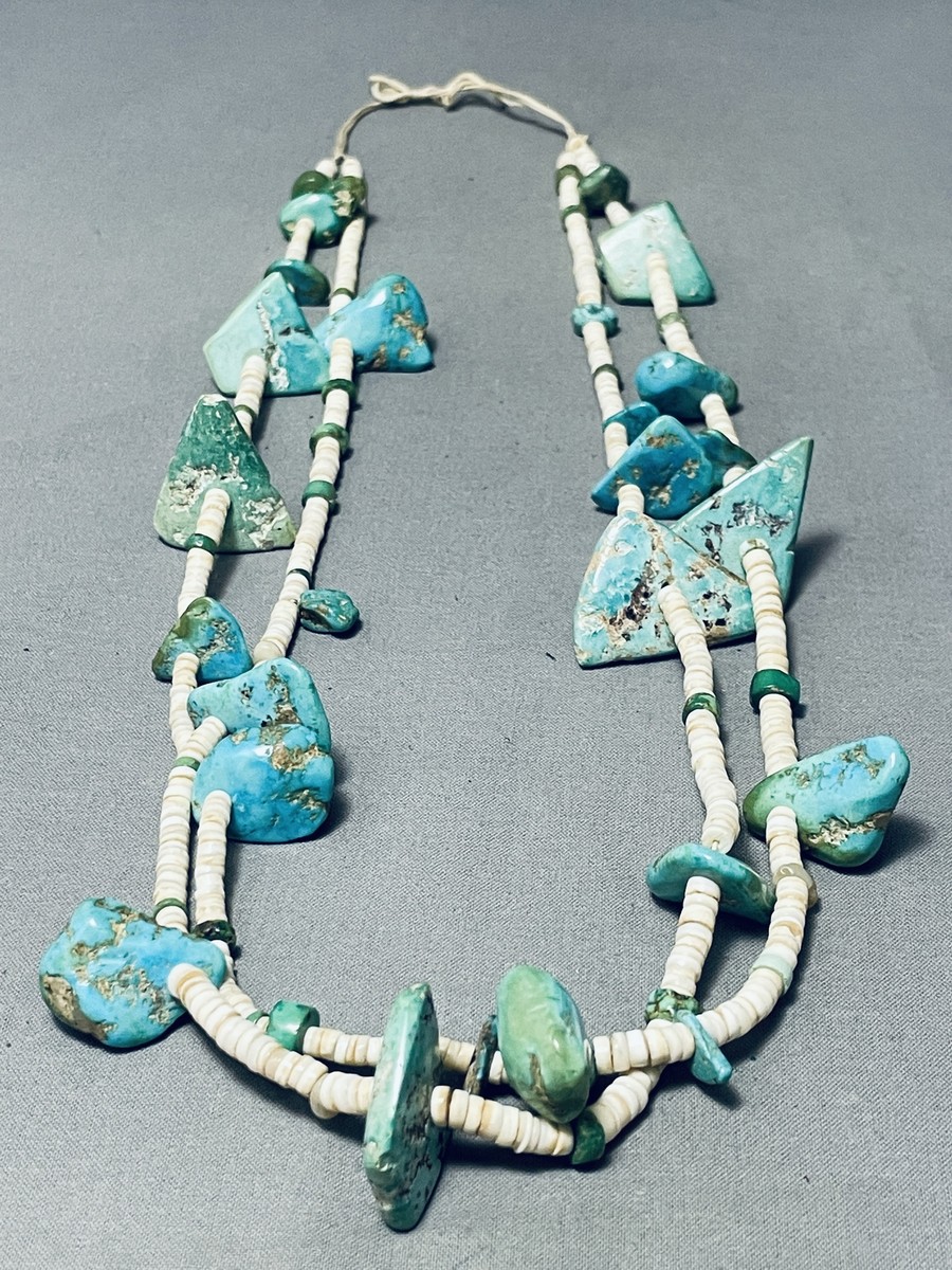 IMPORTANT EARLY 1900'S SANTO DOMINGO VINTAGE TURQUOISE NECKLACE
