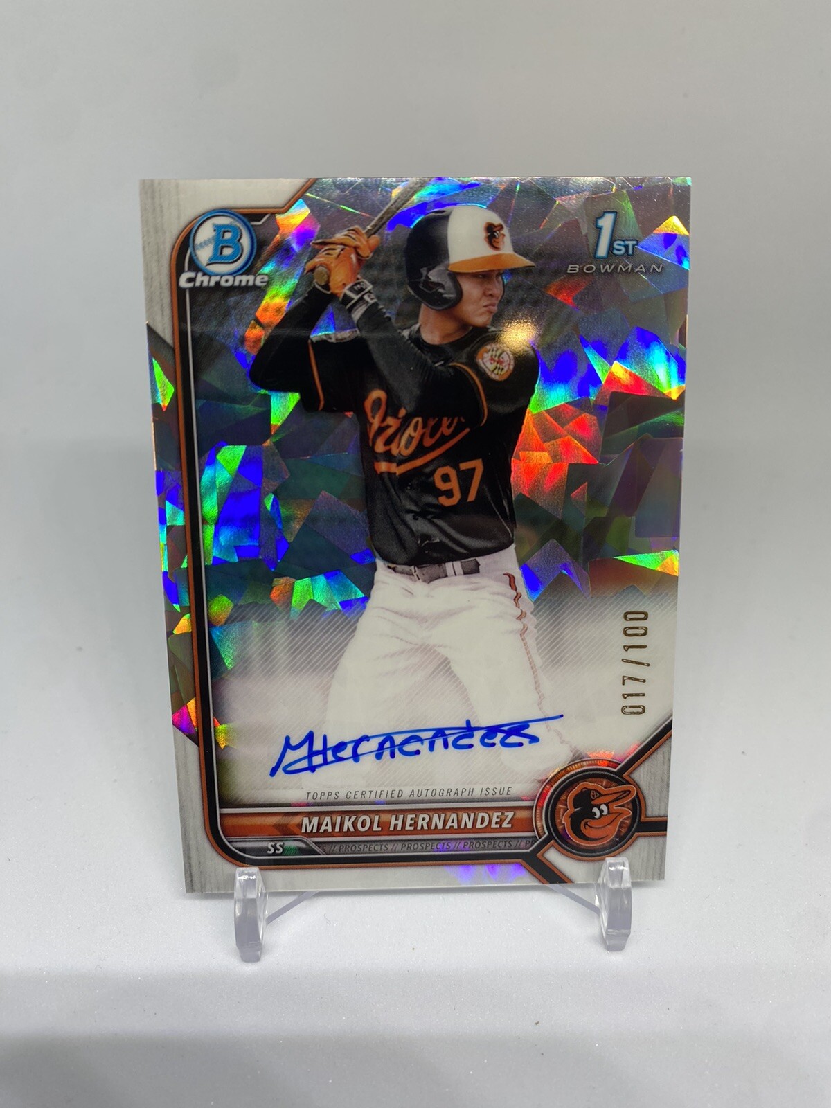 2022 Topps Bowman Chrome Maikol Hernandez Auto #CPA-MH Atomic Refractor /100 MP