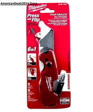 Milwaukee FASTBACK 6 IN 1 Folding Utility Knife w General Purpose Bimetal Blade