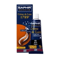 Saphir Creme de Luxe 1789 Shoe Cream, 50ml tube, Black