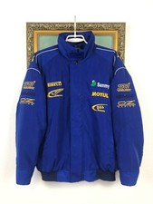 Vintage Subaru World Rally Team Bomber Jacket Signed Racing Mens Blue Rare Sz M