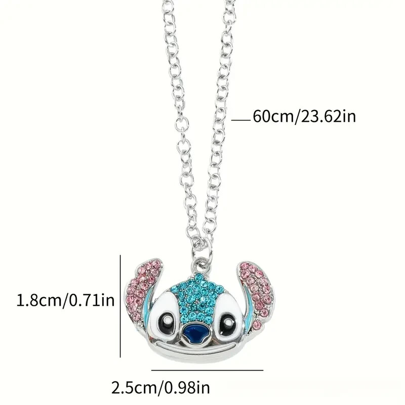 Disney Stitch necklace with rhinestone accents