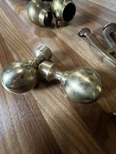 SET OF 2 Polished Brass Ball End Caps for 1-1...