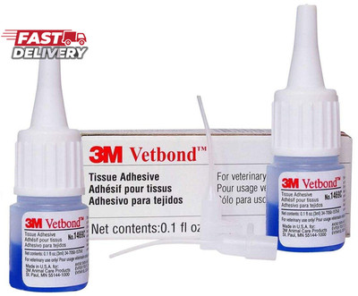3M Vetbond Veterinary Tissue Glue 3Ml (Pack of 2)   Fast-Acting Waterproof Wound