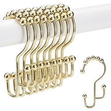Shower Curtain Rings, Shower Curtain Hooks, Stainless Steel Shower Gold