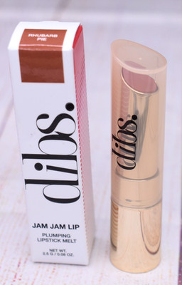Dibs. JAM JAM LIP Plumping Lipstick Melt Rhubarb Pie 0.08 Oz. NEW NIB