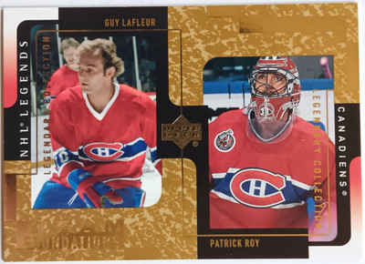 2000-01 UD Legends Legendary Collection Gold Patrick Roy / Guy Lafleur /375 Habs
