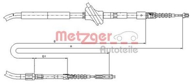 METZGER Seilzug, Feststellbremse 10.7583 für AUDI