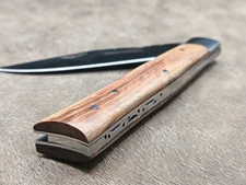 Couteau de poche style l'alpin, grand modèle en bois d'olivier