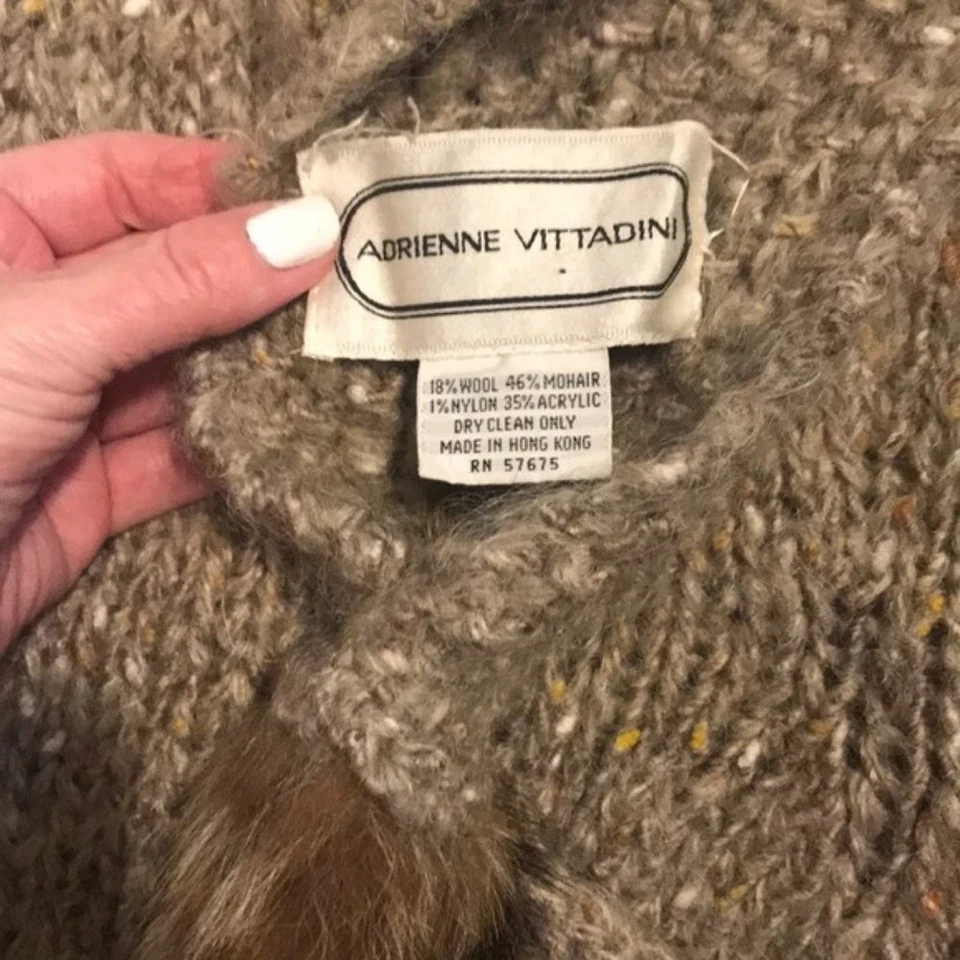 ✨🖤 Cárdigan Suéter Vintage Adrienne Vittadini Tejido Lana-Mohair Foto 4 de 4