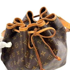 LOUIS VUITTON Shoulder Bag Petit Noe Monogram M42226 Leather PVC Brown Women