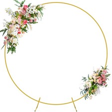 Round Backdrop Stand 7.2FT Circle Balloon Arch Frame Circle Backdrop Stand Go...
