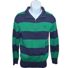 Chaps Boys Preppy Academia Half Zip Sweater Size Large 14–16 Cabin Lodge Cotton