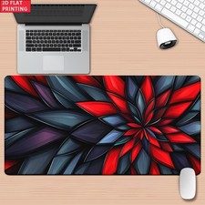 1pc a Red Floral 2D Flat Design Pad Suitable for Desks, Gaming, And Office Deco