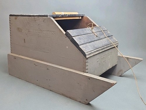Vintage Wooden Lake Erie Ice Fishing Sled Built out of DuPont Explosives Box