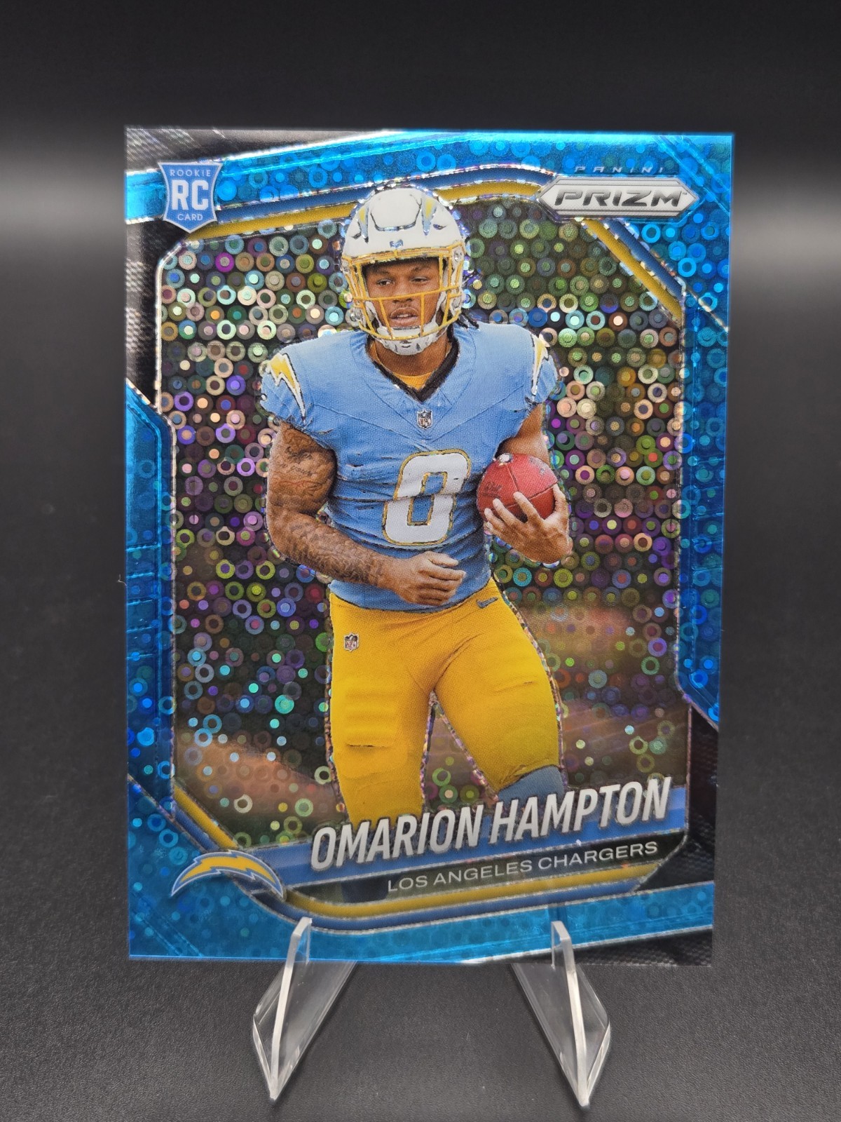 2025 Panini Prizm - Omarion Hampton #355 No Huddle Blue Prizm 063/125 (RC)