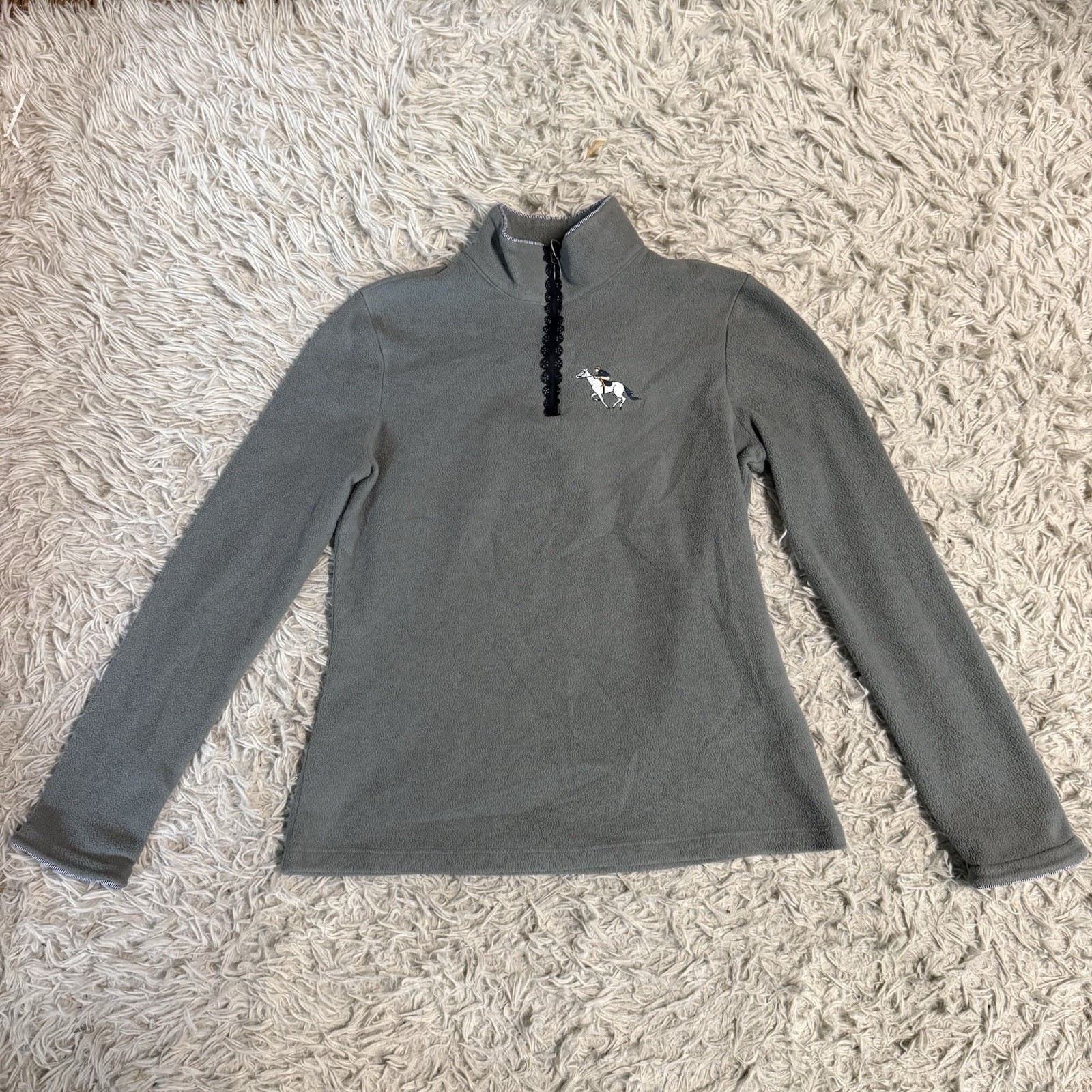 Women’s Small Grey Ronner Sports Horseback Riding Quarter Zip Pullover Sweater