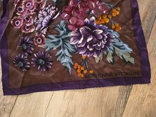 Adrienne Vittadini Brown Plum Floral Oblong Scarf 10x52