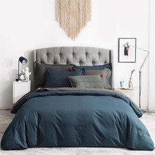 Dark Teal Duvet Cover Queen 100 Cotton 3 Pcs Set 1 Neutral Deep Teal Duvet C...