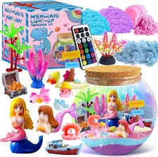 DIY Mermaid Terrarium Kit for Kids - Light-Up Craft Activity Set