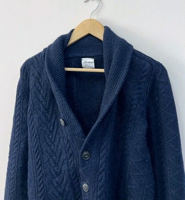 Albam Wool Linen Knit Sweater Heavy Cardigan Mens Size 2 S/M