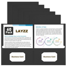 Folders with Pockets, 60 Pack Paper Pocket Folders, 2 Pocket File folders Fit...