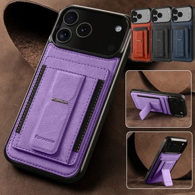 For iPhone 17 Air 16 15 14 13 12 Mini 11 Pro Max Leather Wallet Case Stand Cover