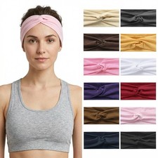 12 Pcs Non Slip Moisture Wicking Headbands for Women - Absorbent Stretchy Yog...