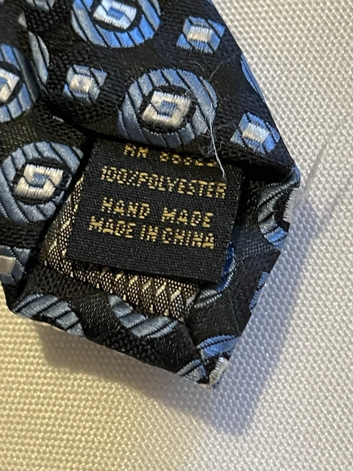 "Corbata de hombre Alexander Julian colores vintage negra azul 59""" Foto 3 de 4