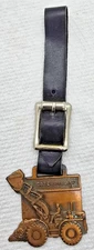 Vintage Tag Watch Fob Caterpillar Foley Machinery Co. Leavens Mfg Co Attleboro M