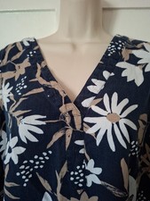 Womens size 22 linen shift dress v neck sleeveless excellent condition 