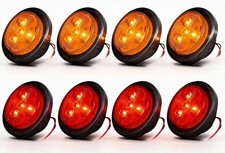 8 Pcs 2.5" LED Clearance Marker Lights,Round Truck Trailer Led Side 4R 4A