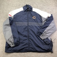 Chicago Bears Jacket Mens XL Blue NFL Football Reebok Team Apparel Full Zip