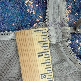 For Love And Lemons Skivvies Opal Low Plunge High Cut Sequin Bodysuit Size L  