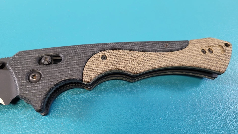 Cuchillo Plegable Benchmade 610 SBK Blackwood Rukus S30V Micarta G10 Manijas TR582 Foto 3 de 4