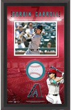 Corbin Carroll Arizona Diamondbacks Framed Signed Baseball w/Shadowbox Collage