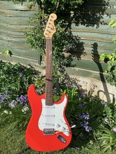 Fender Squire Stratocaster Electric Guitar Candy Apple Red - Used 