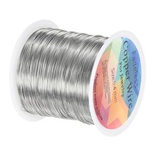 0.4mmx100m Jewelry Wire, 26 Gauge 328FT Craft Wire Copper Wire, Silver White