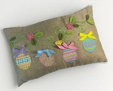 Decorated Easter Eggs Decorative Pillow 14”x9”