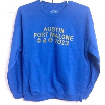 Post Malone Crewneck If Yall Weren't Here Id Be Crying Tour 2023 Blue Mens
