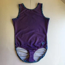 Plum Practicewear Gymnastics Leotard AL Winter Sweater Print Purple Blue